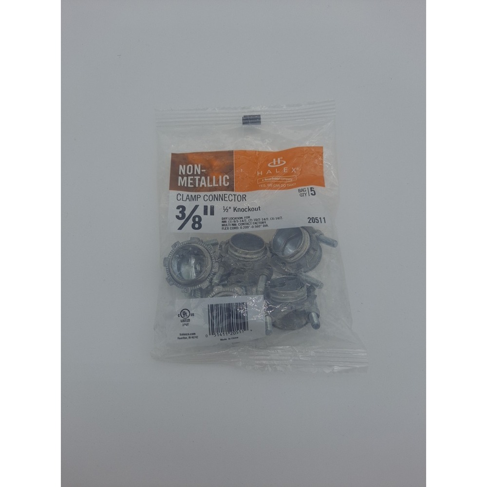 Halex 5-Pack 3/8" Clamp Connector ***BRAND NEW***